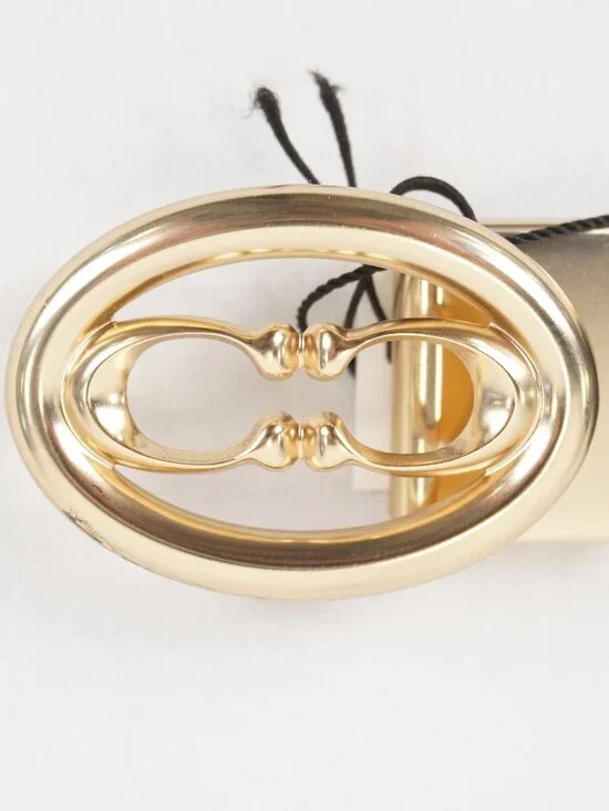 Coach Buckle Cut-To-Size Calf Leather Belt 25mm In Navy Blue/Brown (NWT) - Picture 4 of 11